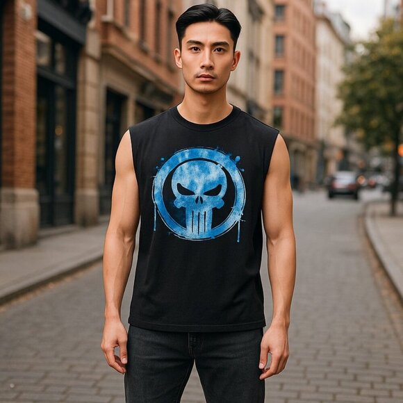 Marvel The Punisher Sleeveless Graphic Tank Black XL (46/48) - Picture 1 of 10